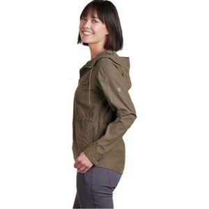 Kuhl Stryka Flannel Lined Insulated Jacket Women’s Size XS Olive Green hooded